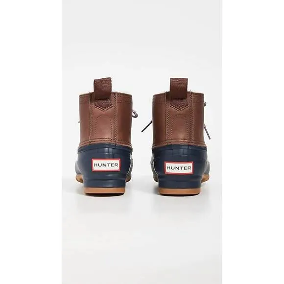 NEW HUNTER women's original short insulated pac boots in burnt sienna/navy