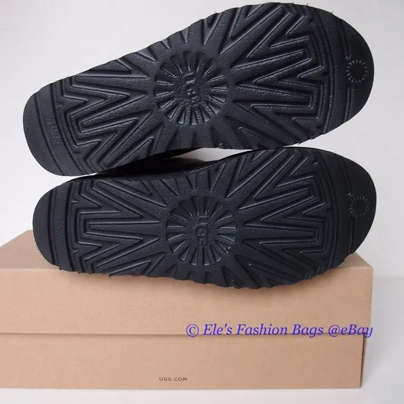 New in Box UGG Classic Short Water-resistant Leather Boots US 6 BLACK