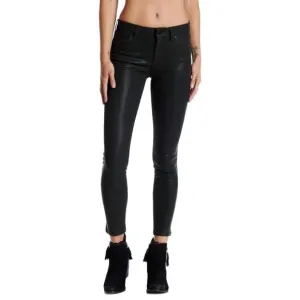 NEW JOE'S JEANS coated mid-rise skinny ankle jeans in black