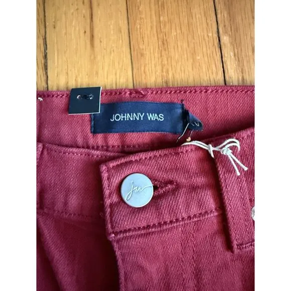 New Johnny Was Marseille Baby Boot Jeans JW1011CN8 Size 26 Cranberry