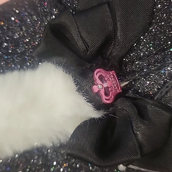 NEW! JUICY COUTURE Glitter Fur Top Boots Big Girls 4.