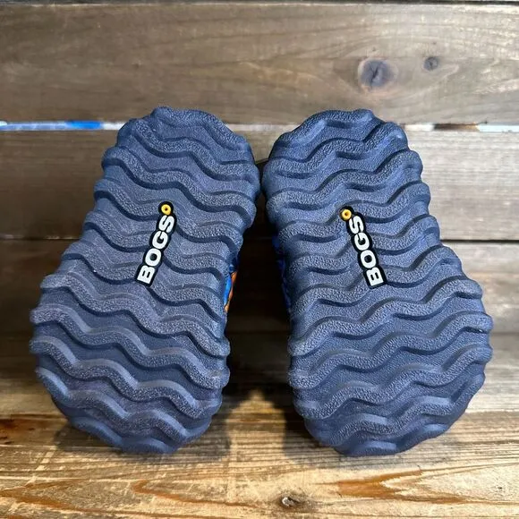 New Kids Bogs B Moc Snow Cool‎ Dinos Blue Insulated Waterproof Snow Boots Size 4