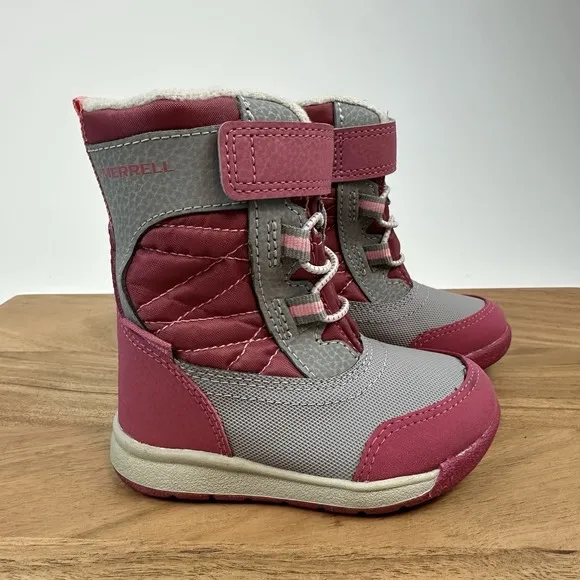New Kids Merrell Snow Storm 2.0 Purple Insulated Waterproof Winter Boots Size 5C