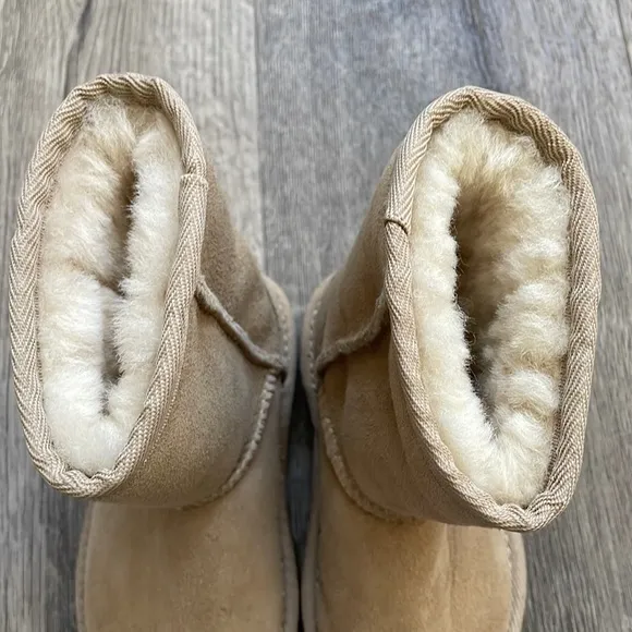 New Kids UGG Australia Toddler Classic Short Sand Sheepskin Winter Warm Boot