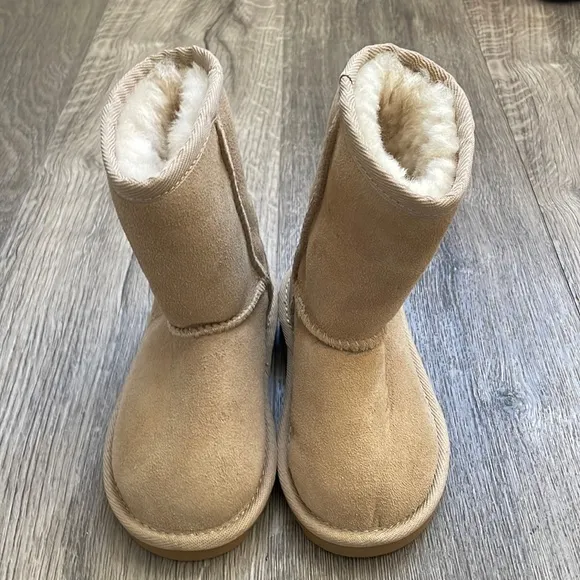 New Kids UGG Australia Toddler Classic Short Sand Sheepskin Winter Warm Boot