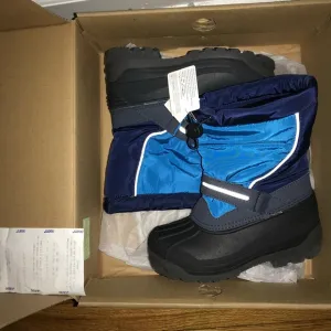 NEW Lands End Kids Boys Ski Snow Cold boots 1M Regiment Navy Sled Board Winter