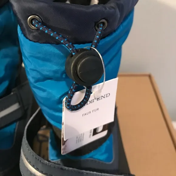 NEW Lands End Kids Boys Ski Snow Cold boots 1M Regiment Navy Sled Board Winter
