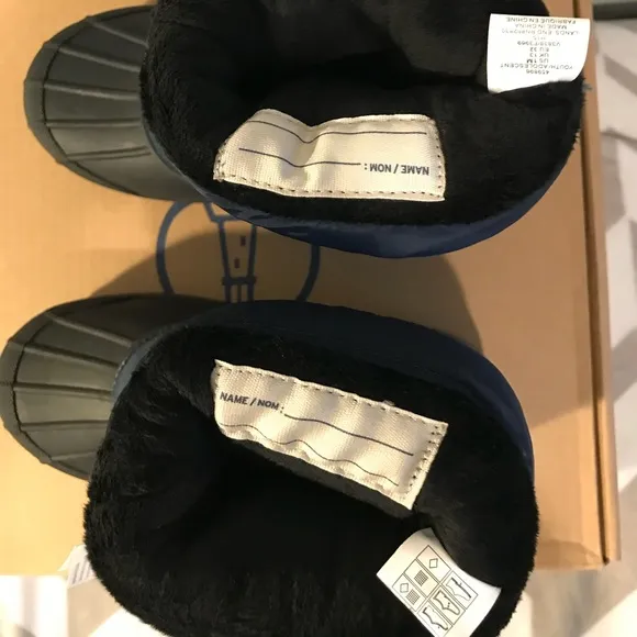 NEW Lands End Kids Boys Ski Snow Cold boots 1M Regiment Navy Sled Board Winter