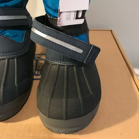 NEW Lands End Kids Boys Ski Snow Cold boots 1M Regiment Navy Sled Board Winter