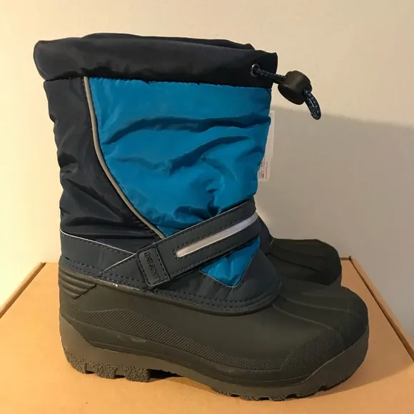 NEW Lands End Kids Boys Ski Snow Cold boots 1M Regiment Navy Sled Board Winter