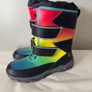 New! LANDS’ END Size 6 Big Boys Winter Snow Boots - Muti-Color