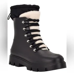 NEW Marc Fisher LTD Waterproof Lace-Up Black Boots