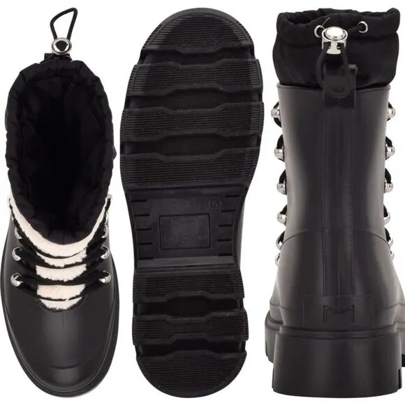 NEW Marc Fisher LTD Waterproof Lace-Up Black Boots