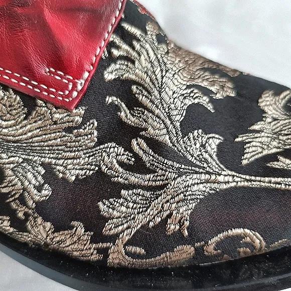 NEW Men's 11 Metal Pointy Toe Leather &amp; Textile Chelsea Ankle Boots Zip &amp;Buckles