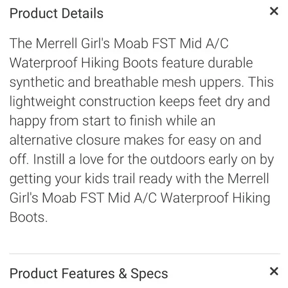 NEW Merrell Moab waterproof hiking boots