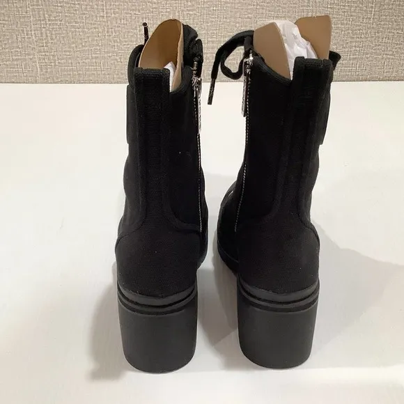 New Michael Kors Womens 6 M Corey Bootie Black Canvas Combat Boots 40ROCOME5D