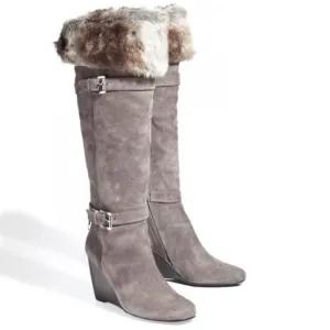 NEW Michael Michael Kors Lara Wedge Boot SLATE Grey sz 10