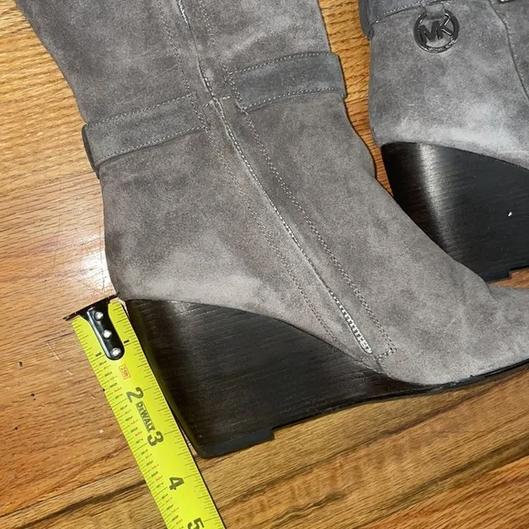 NEW Michael Michael Kors Lara Wedge Boot SLATE Grey sz 10