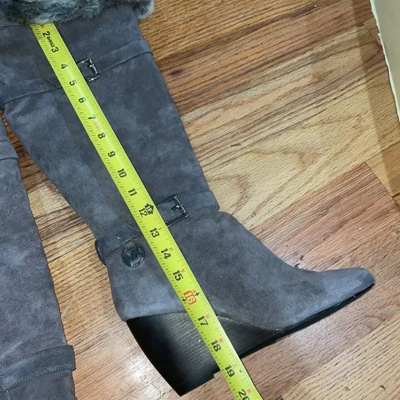 NEW Michael Michael Kors Lara Wedge Boot SLATE Grey sz 10