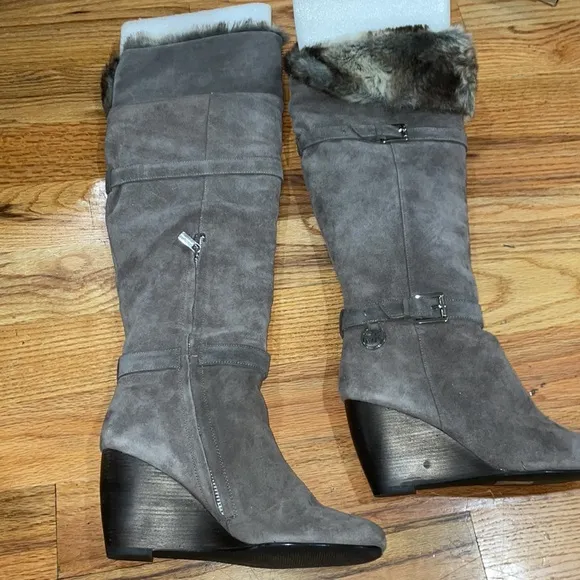 NEW Michael Michael Kors Lara Wedge Boot SLATE Grey sz 10
