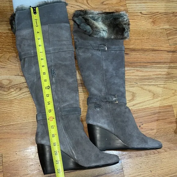 NEW Michael Michael Kors Lara Wedge Boot SLATE Grey sz 10