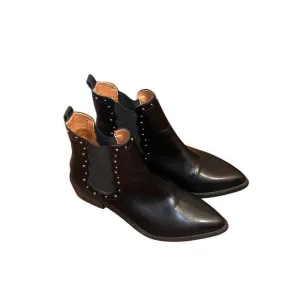 New Mi.iM Studded Black Leather Ankle Pointed Toe Chelsea Boots Booties Women 7