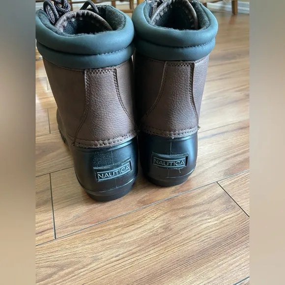 New Nautica Brown and Black Rain &amp; Snow Boots Waterproof Design shell insulated