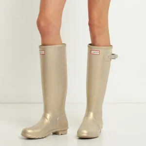 new  NEW HUNTER Original Tall Nebula Boots Pale Gold for women 864mn