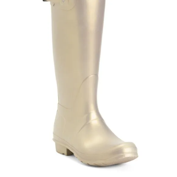 new  NEW HUNTER Original Tall Nebula Boots Pale Gold for women 864mn