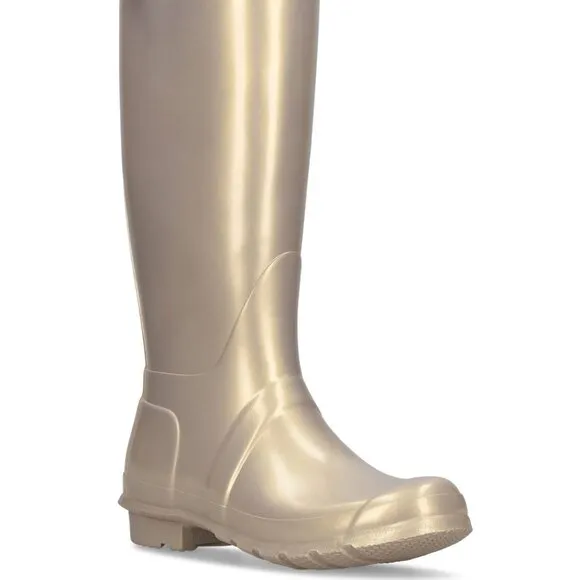 new  NEW HUNTER Original Tall Nebula Boots Pale Gold for women 864mn