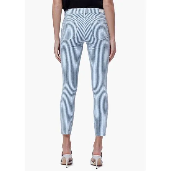 NEW PAIGE verdugo ultra skinny jeans in white/navy
