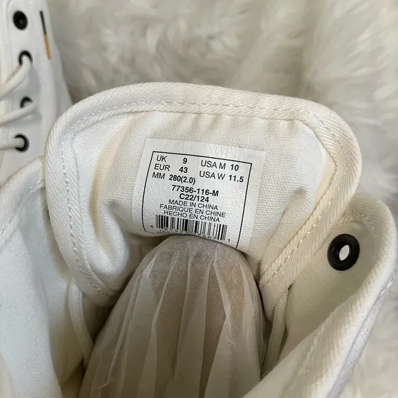 NEW Palladium Unisex Star White Pampa Hi Htg Supply Boots Size M10 W11.5