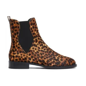New Rebecca Minkoff Sabeen Cow Fur Ankle Boots Brown &amp; Black Size 7.5M