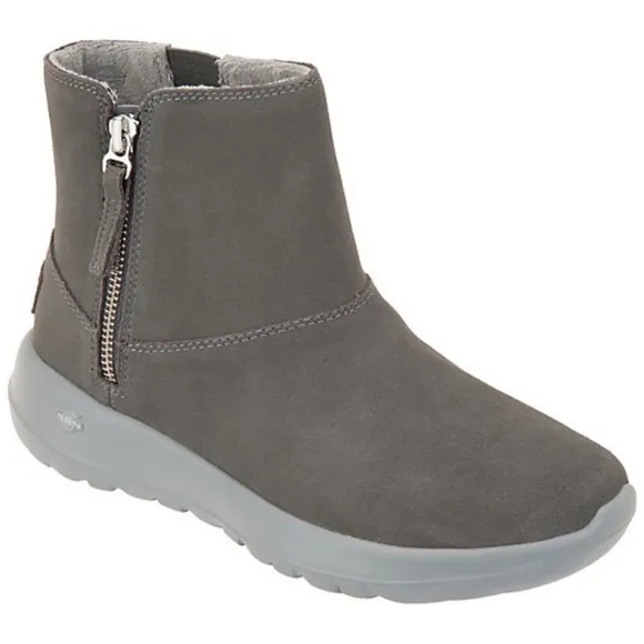 NEW Skechers Air Cooled Goga Mat Goldy Suede Fur Lined Winter Ankle Boots