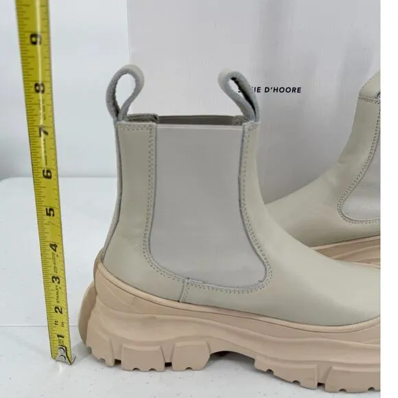 NEW Sofie D'Hoore Fabulous Rubber Chelsea Leather Mastic Ankle Boots Size 37