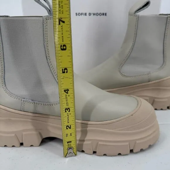 NEW Sofie D'Hoore Fabulous Rubber Chelsea Leather Mastic Ankle Boots Size 37