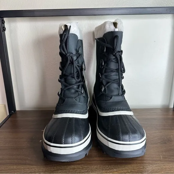 NEW SOREL Caribou Black Waterproof Winter Boots Sz 9 Womens