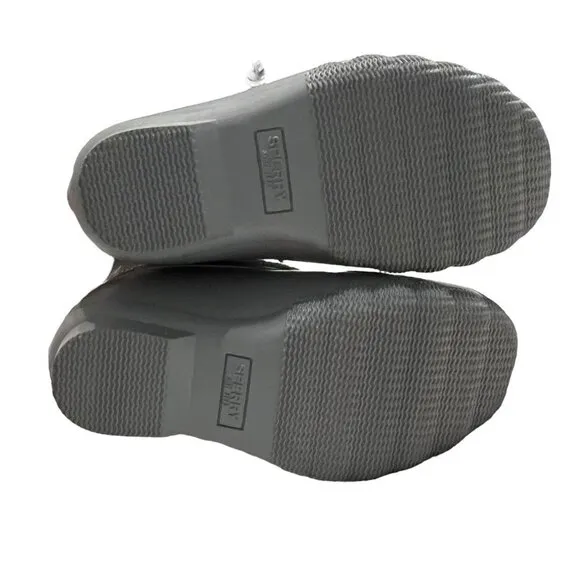 NEW Sperry 9M Sparkly Grey &amp; Aqua Saltwater Boots