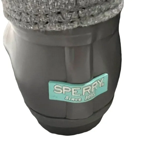 NEW Sperry 9M Sparkly Grey &amp; Aqua Saltwater Boots