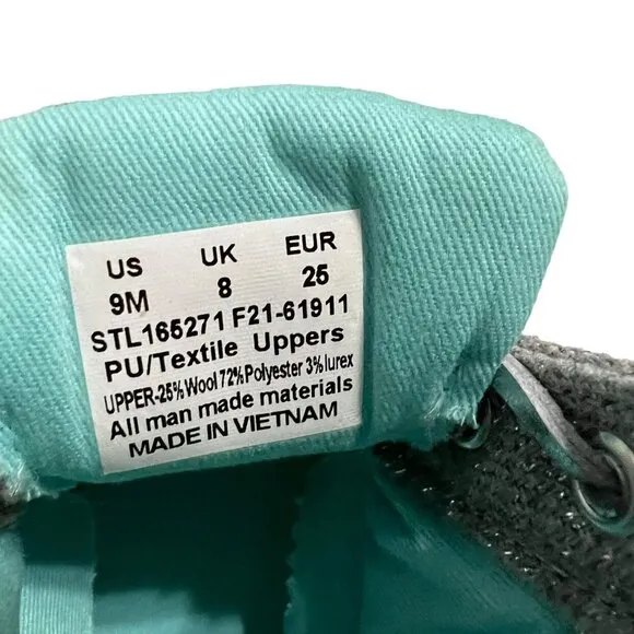 NEW Sperry 9M Sparkly Grey &amp; Aqua Saltwater Boots
