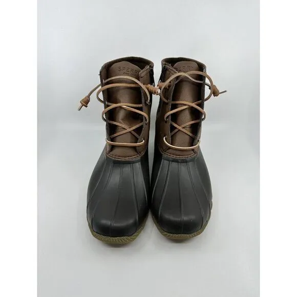 NEW! Sperry Top Sider Saltwater Duck Boots Women's Size 9.5 Dark Brown STS83684