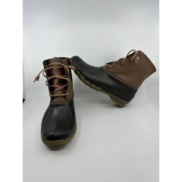 NEW! Sperry Top Sider Saltwater Duck Boots Women's Size 9.5 Dark Brown STS83684