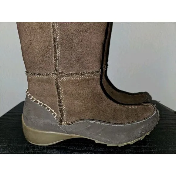 New! Sporto Leather Suede Patch Brown Boots 5035308 Women Size 8.5M