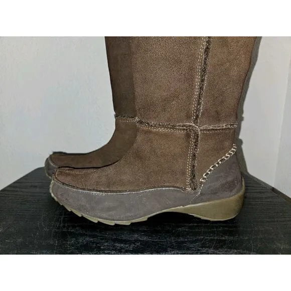 New! Sporto Leather Suede Patch Brown Boots 5035308 Women Size 8.5M