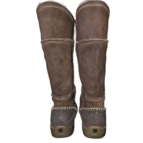 New! Sporto Leather Suede Patch Brown Boots 5035308 Women Size 8.5M