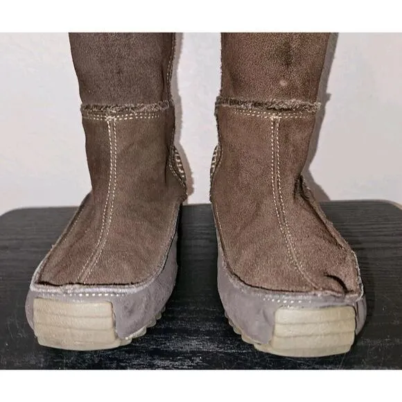 New! Sporto Leather Suede Patch Brown Boots 5035308 Women Size 8.5M