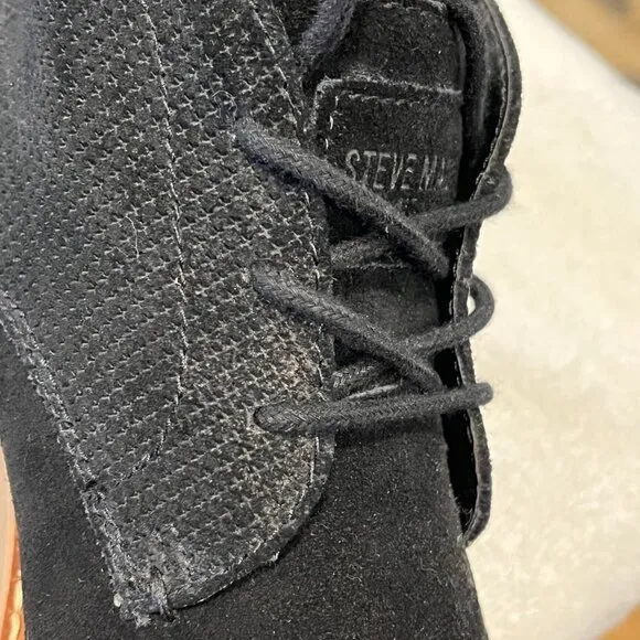 NEW Steve Madden Hardenn Men's Black Suede Leather Lace-Up Chukka Ankle Boots