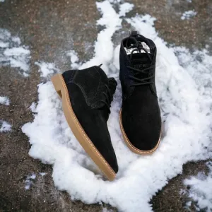 NEW Steve Madden Hardenn Men's Black Suede Leather Lace-Up Chukka Ankle Boots