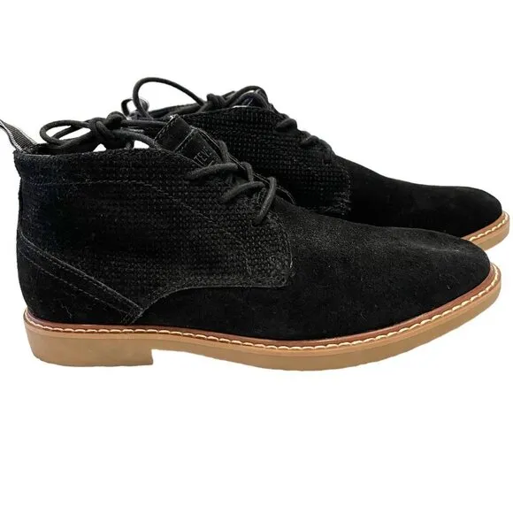 NEW Steve Madden Hardenn Men's Black Suede Leather Lace-Up Chukka Ankle Boots