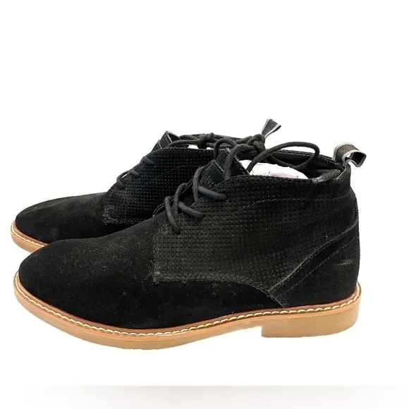 NEW Steve Madden Hardenn Men's Black Suede Leather Lace-Up Chukka Ankle Boots